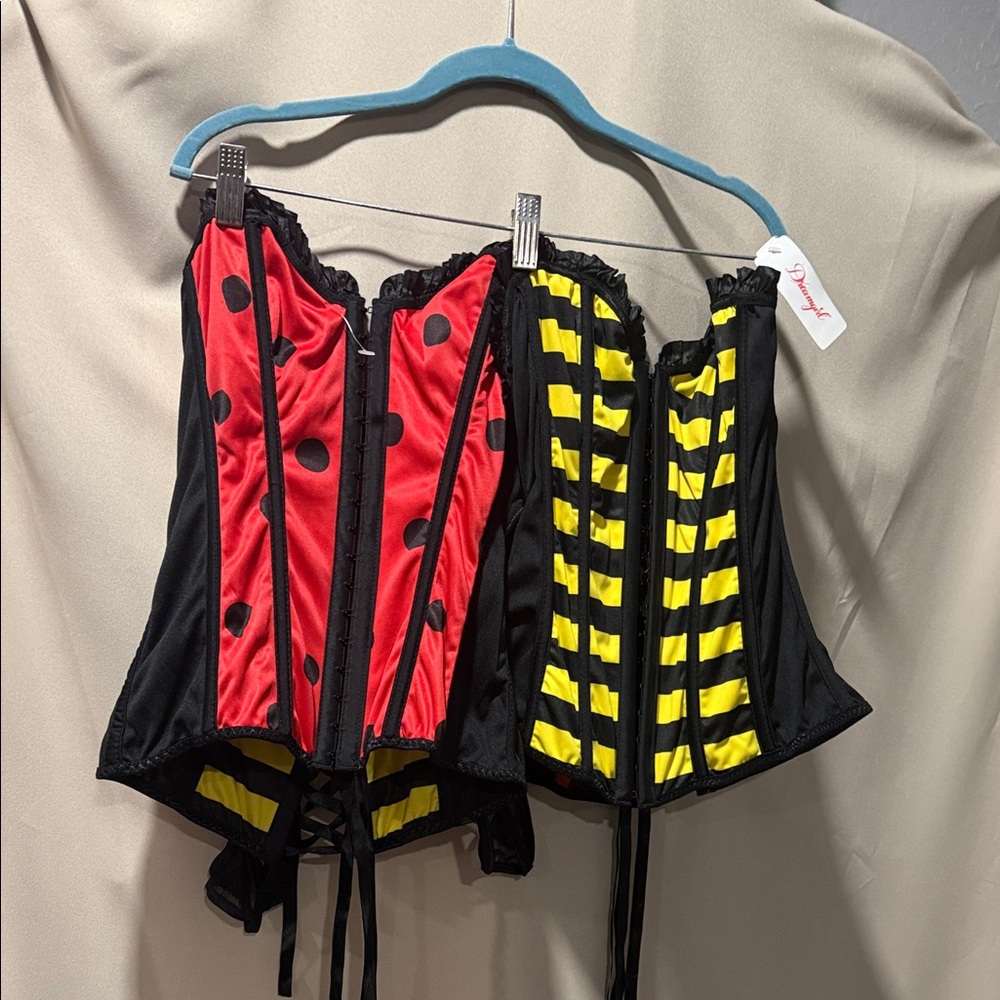 Playful Ladybug & Bumblebee Corset reversible - Red, Yellow, Black
